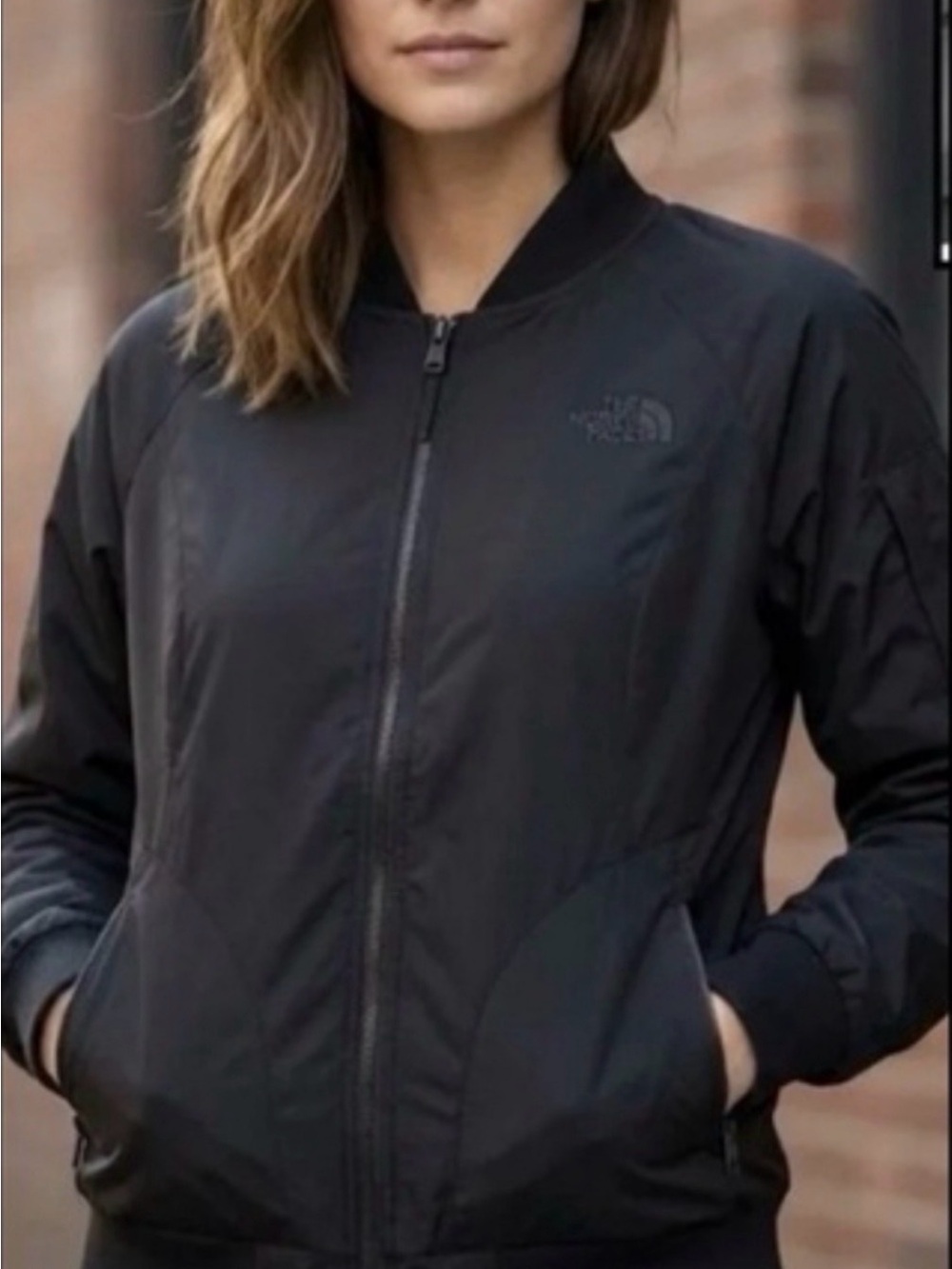 The North Face Women's Black Bomber Jacket with Subtle Logo